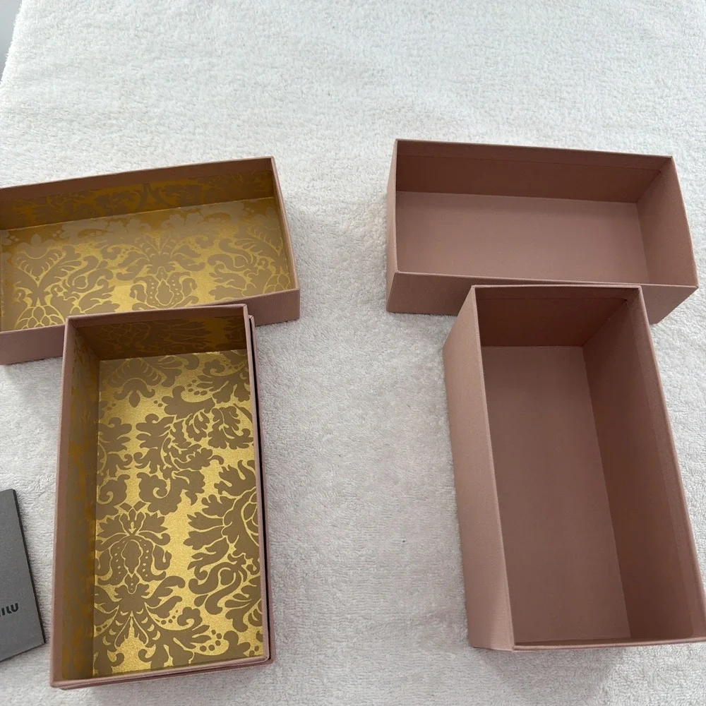 Set Of 2 Authenic Miu Miu Small Empty Gift Storage Box Measures 7